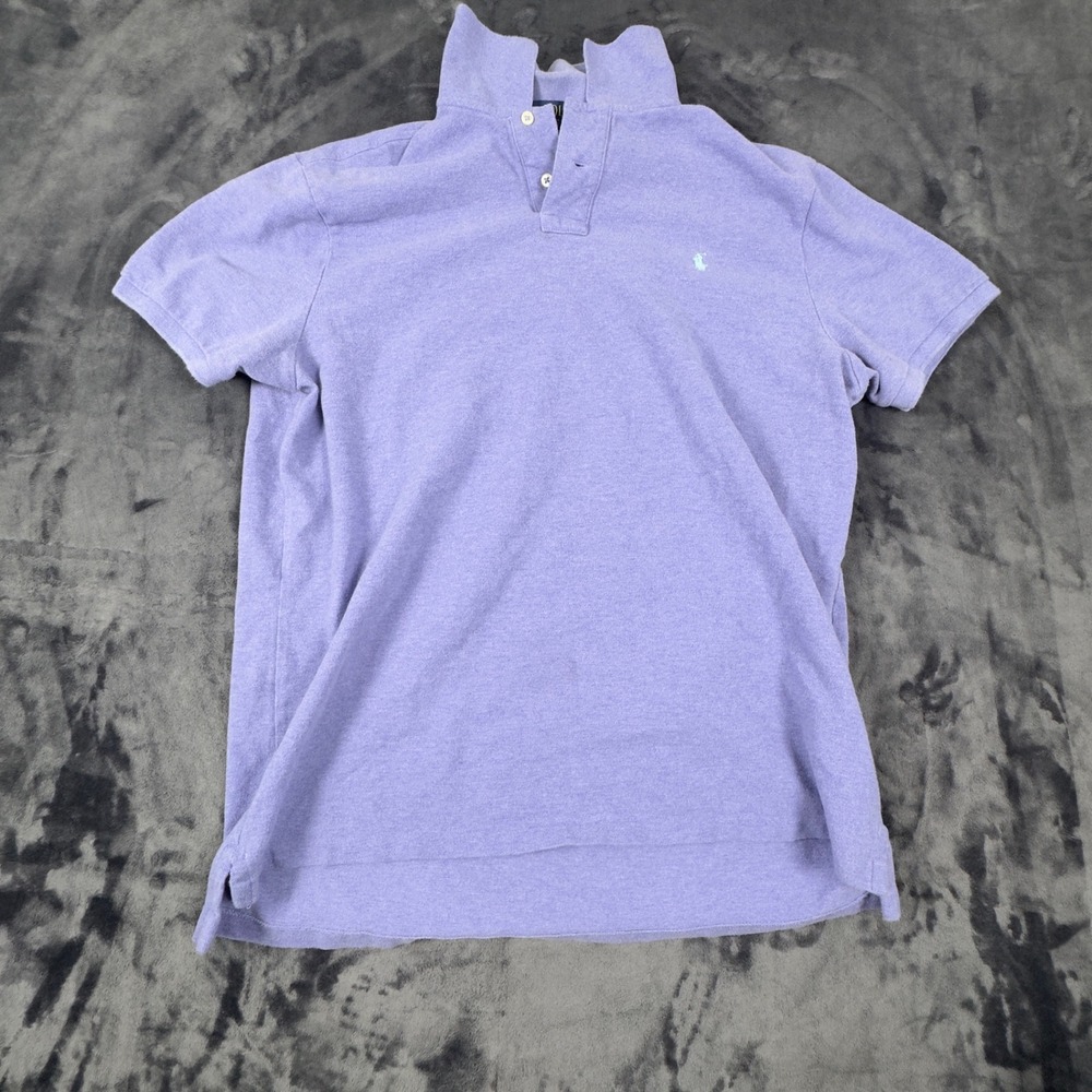 Polo Ralph Lauren Polo Shirt Mens XL Purple Custom Slim Fit Short Sleeve Cotton